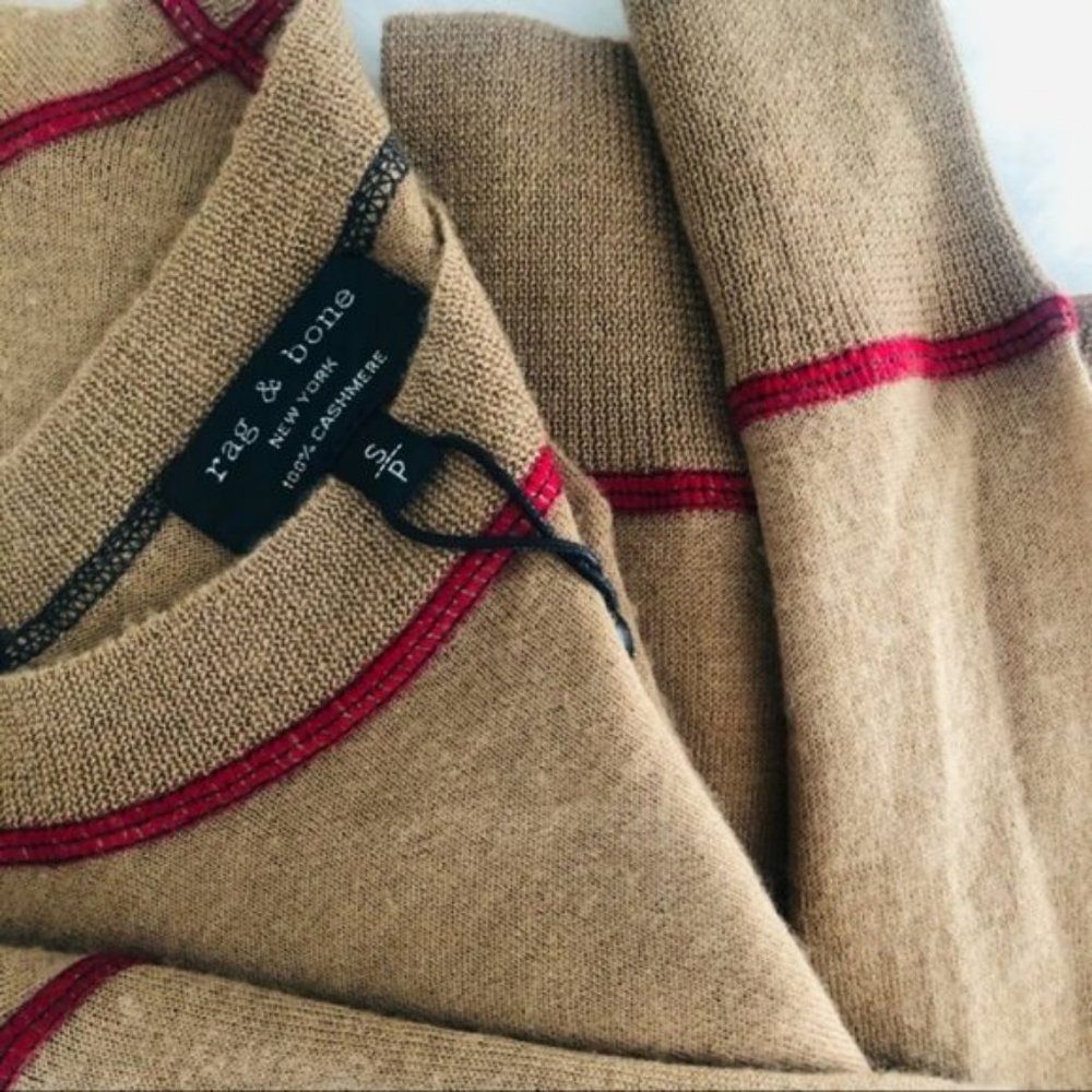 Rag & Bone Marina 100% Cashmere Sweater, Brown/Red, Size Small,  NWT - Picture 12 of 12